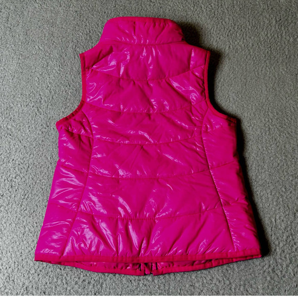 Lands' End Vest Girls Medium (5-6) Pink Lightweight Floral‎ Stitching Full Zip - Picture 3 of 8